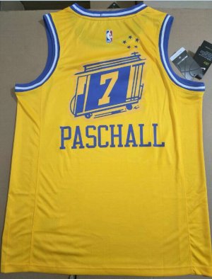 NBA 7 Paschall 19-20 Season Warriors Maillot jaune imprimé